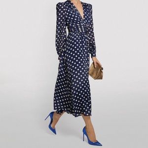 Ronny Kobo Polka-dot Maria Midi Dress